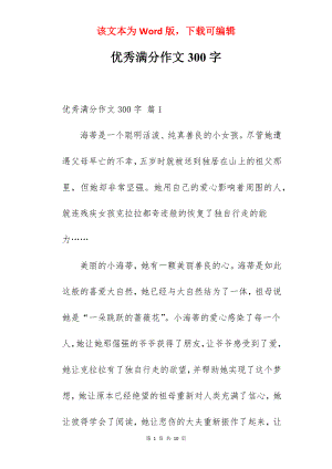 优秀满分作文300字.docx