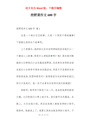 挖野菜作文600字.docx