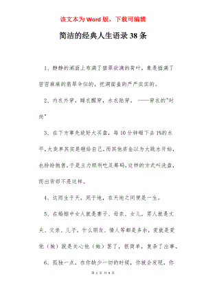 简洁的经典人生语录38条.docx