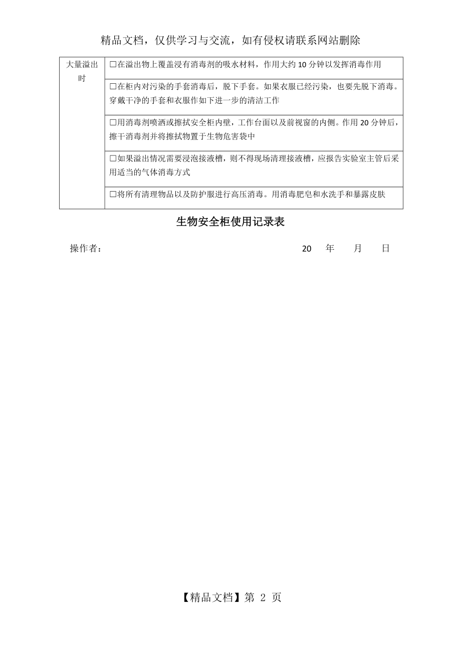 生物安全柜使用记录表.docx_第2页