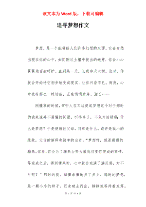 追寻梦想作文.docx