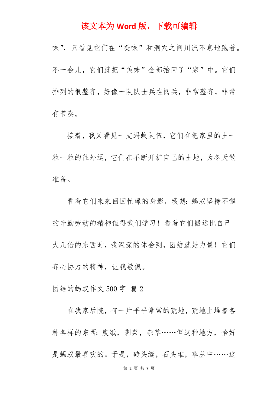 团结的蚂蚁作文500字.docx_第2页