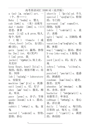 高考英语词汇3500词-乱序版精编版.doc