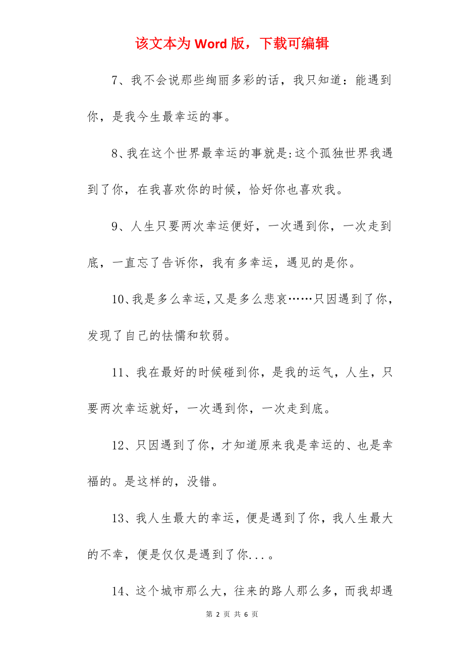 很幸运遇见你的短句子.docx_第2页