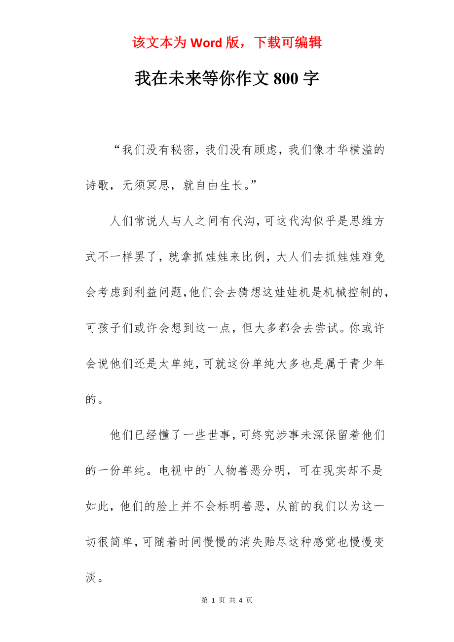 我在未来等你作文800字.docx_第1页