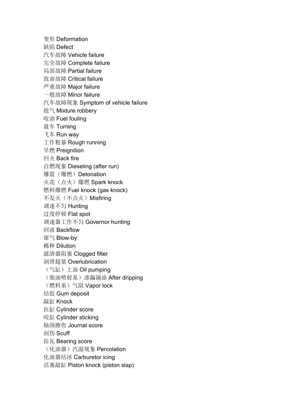 汽车维修、汽车保养、汽车养护专业英语词汇(必知常识).doc_第2页