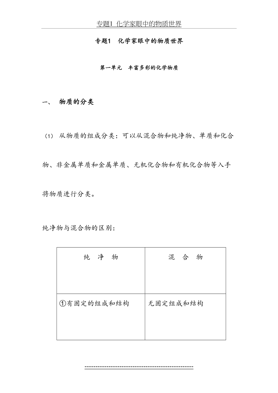 苏教版高中化学必修一专题一知识点归纳及巩固练习.doc_第2页