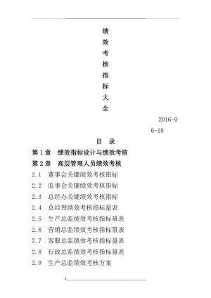 绩效考核指标大全(考核方案及指标库).doc