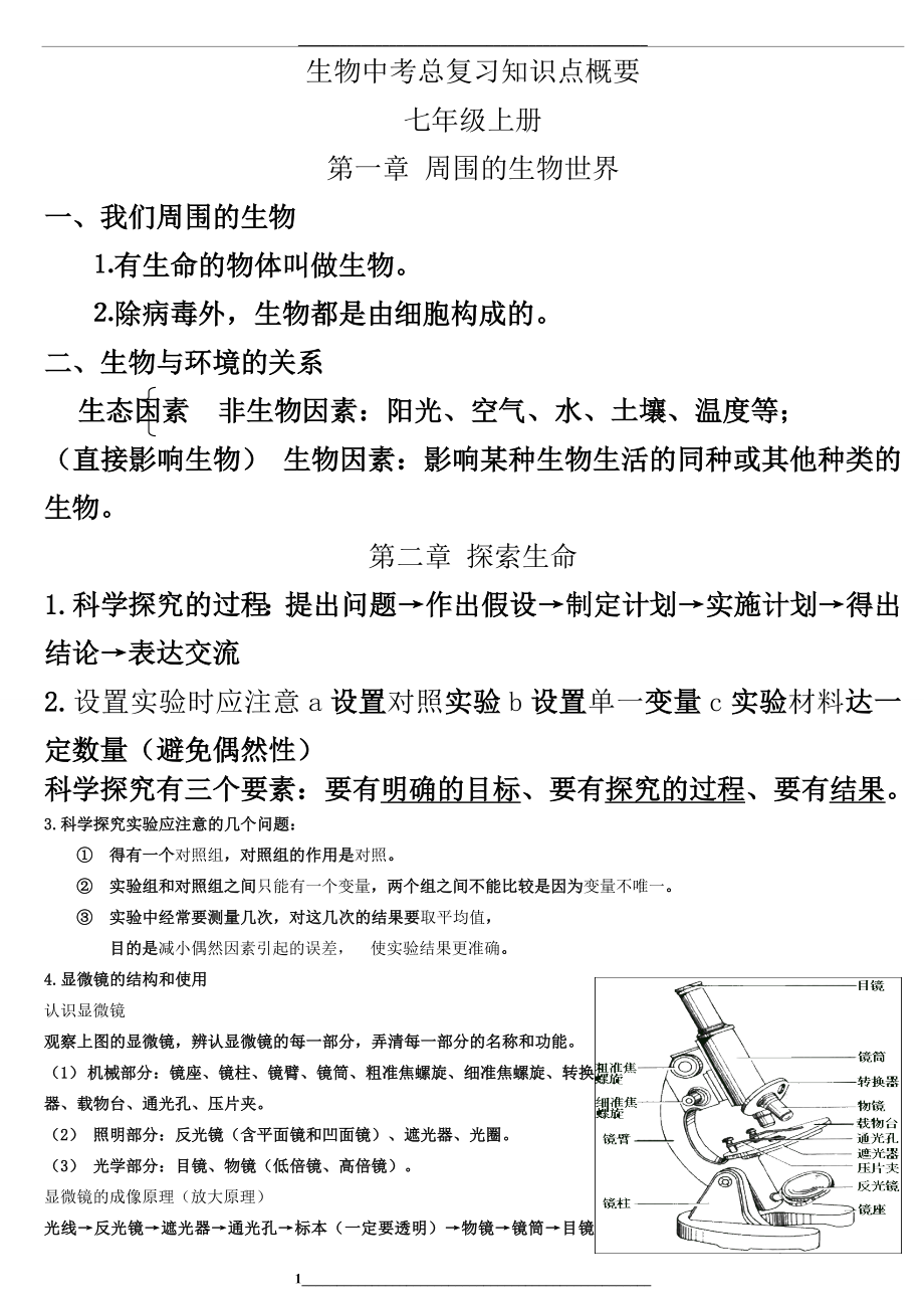 苏教版初中生物毕业会考复习资料-.doc_第1页