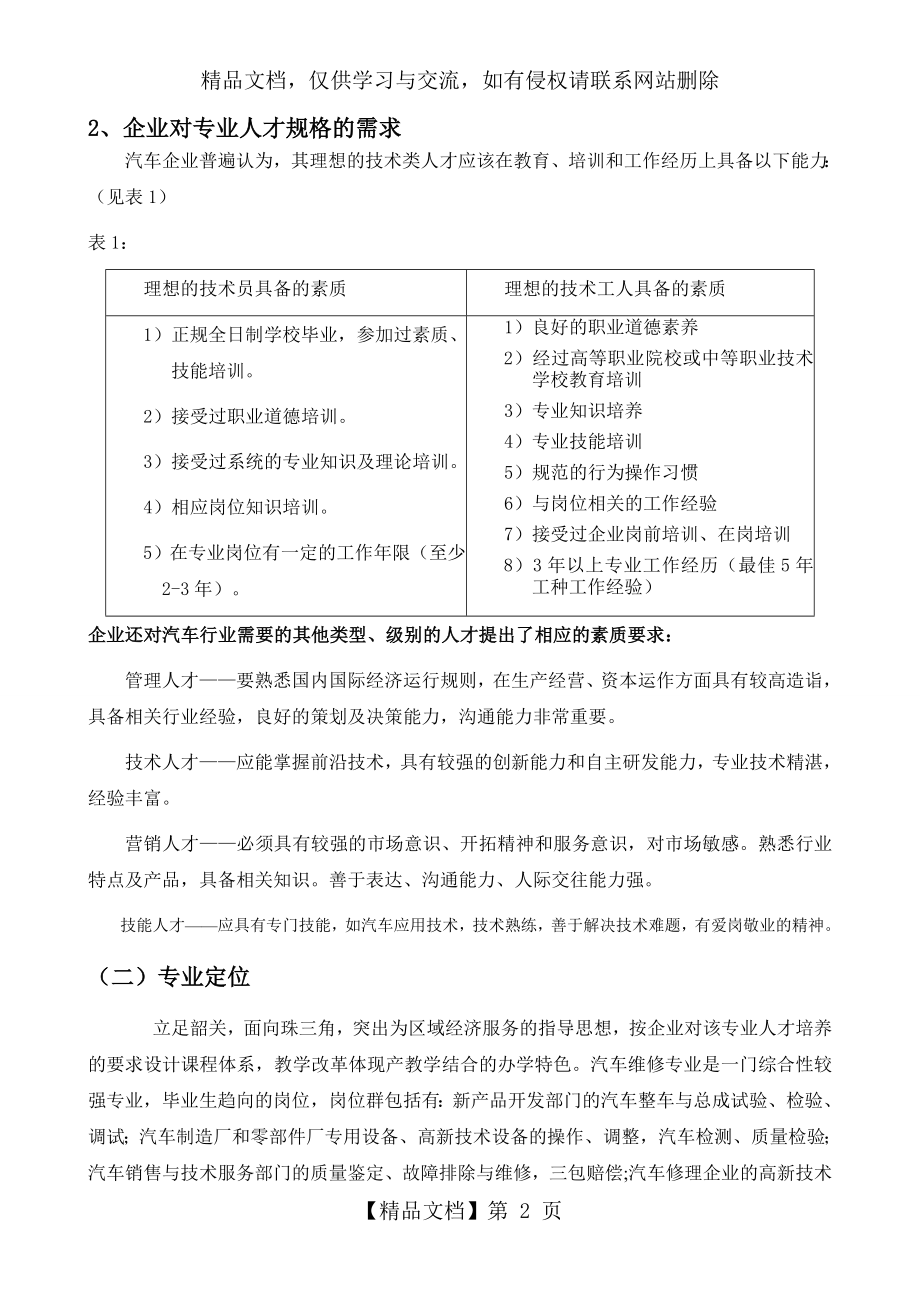 汽修专业建设方案(专项资金).doc_第2页