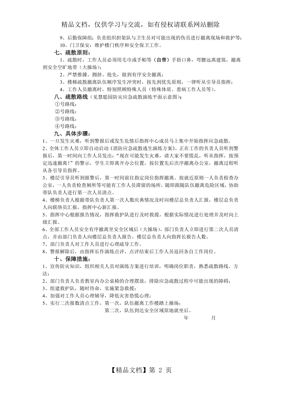 消防应急疏散逃生演练方案.doc_第2页