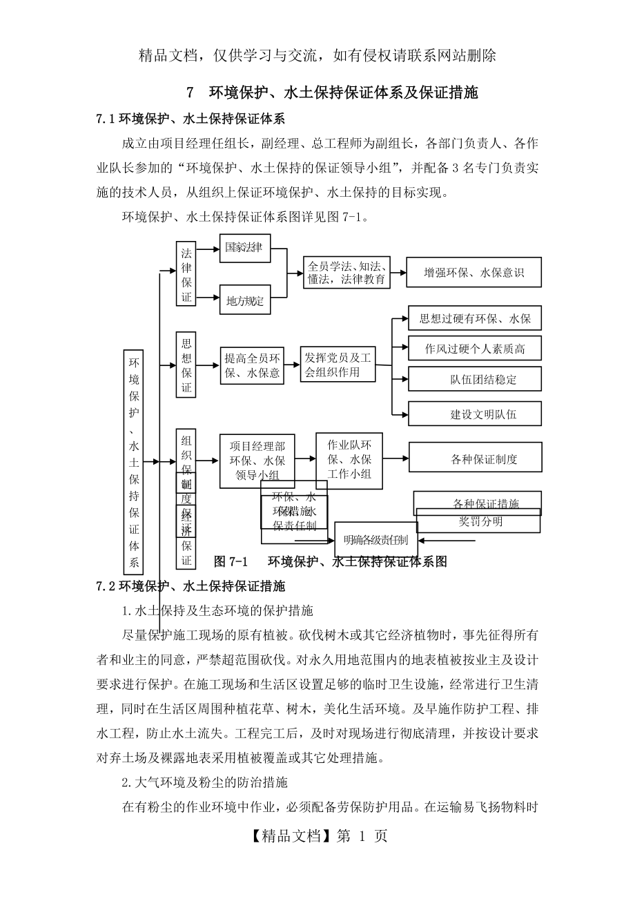 环境保护、水土保持体系及保证措施.docx_第1页