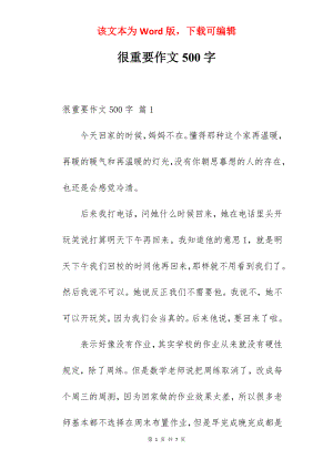 很重要作文500字.docx