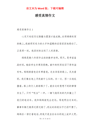 感受真情作文.docx