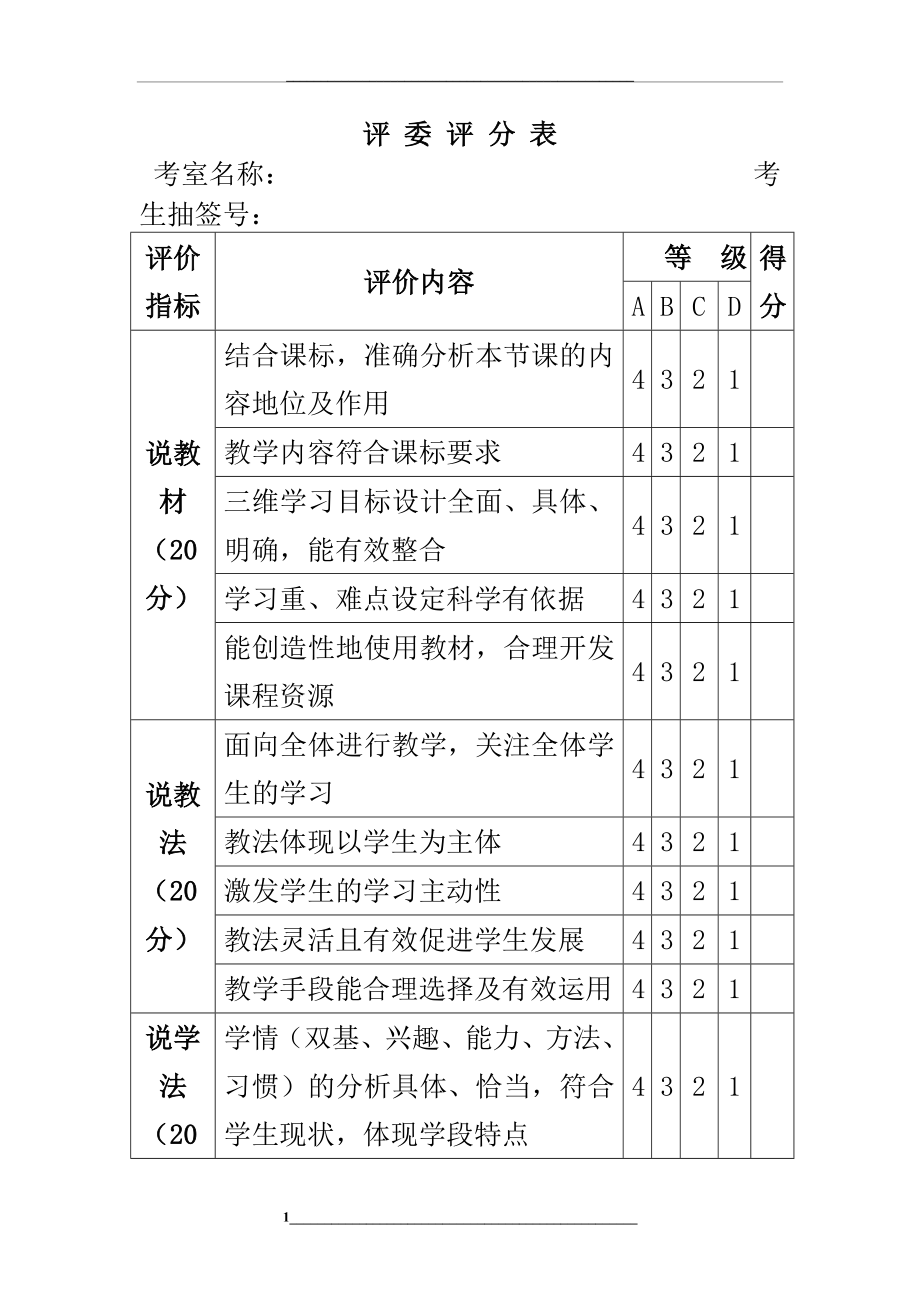 评委评分表.doc_第1页