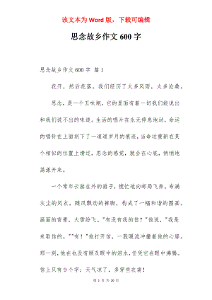 思念故乡作文600字.docx