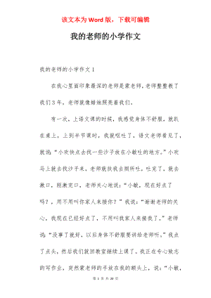 我的老师的小学作文.docx