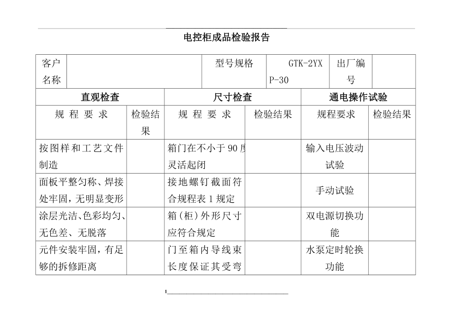 电控柜成品检验报告.doc_第1页