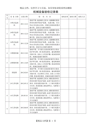 机械设备验收记录表.doc