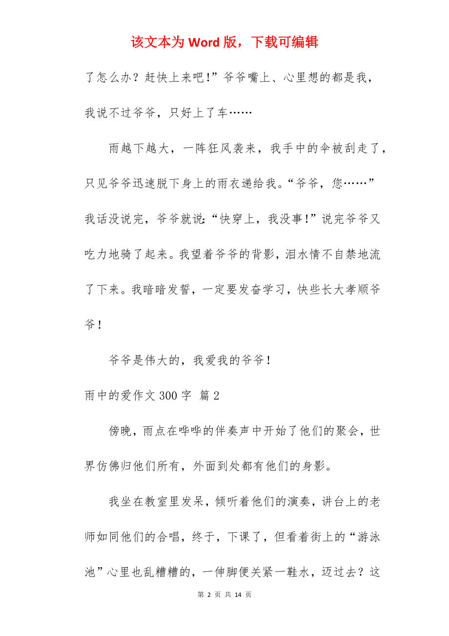 雨中的爱作文300字.docx_第2页