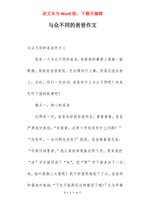 与众不同的爸爸作文.docx