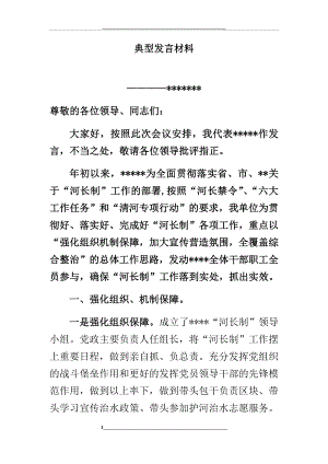 河长制工作典型发言材料.docx