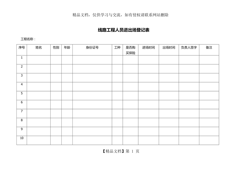 施工人员进场登记表.docx_第1页