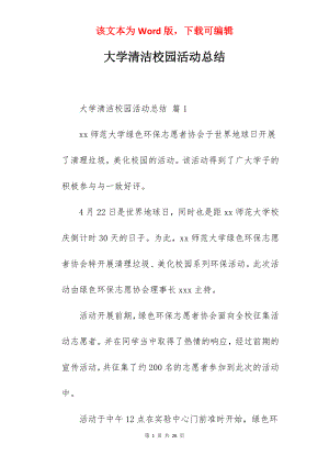 大学清洁校园活动总结.docx