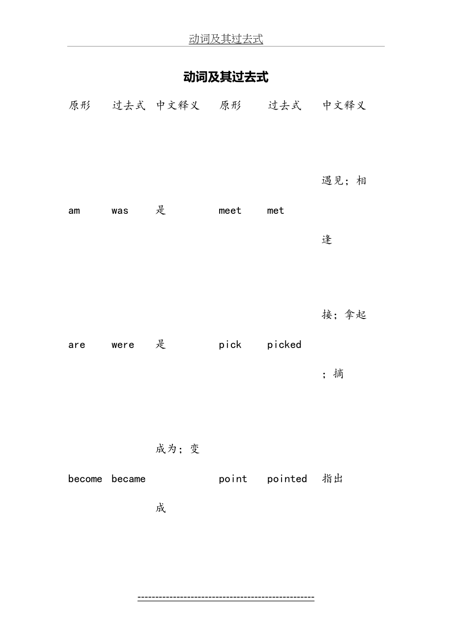 译林版六年级上册动词及其过去式.doc_第2页