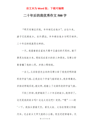 二十年后的我优秀作文500字.docx