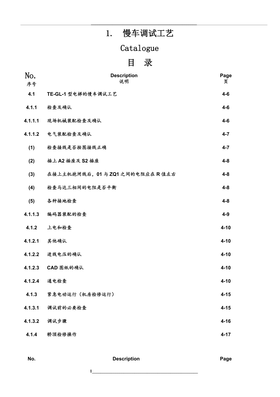 蒂森电梯慢车调试工艺.doc_第1页