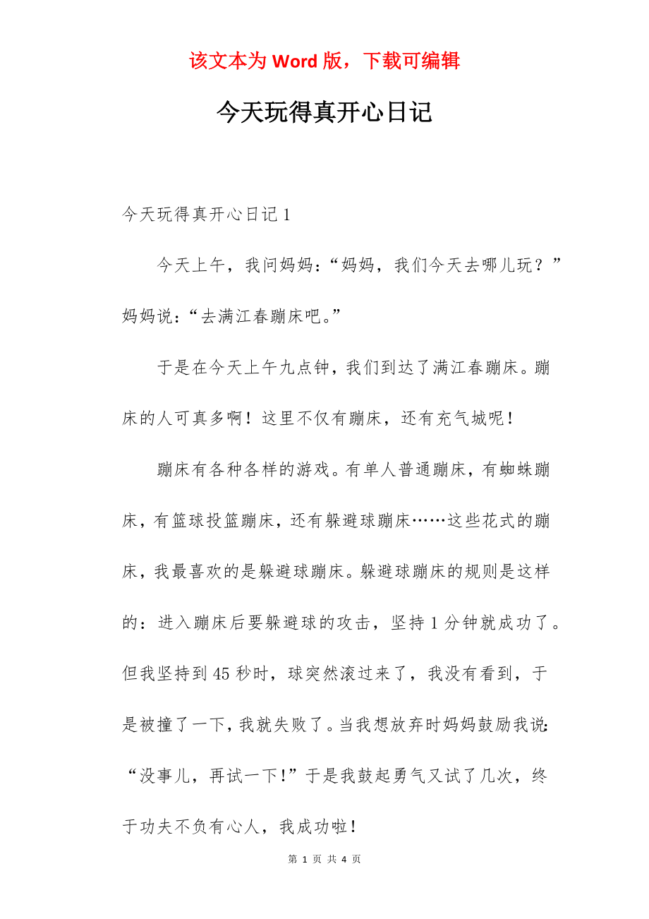 今天玩得真开心日记.docx_第1页