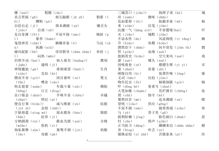 近十年高考语文易错字音集锦(教师版).doc_第2页