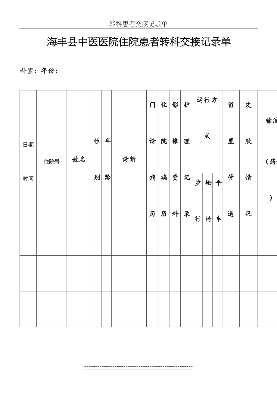 转科患者交接记录单.doc_第2页