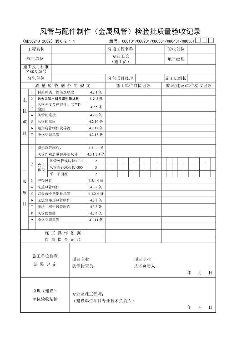 通风与空调分部检验批质量验收记录.doc_第2页