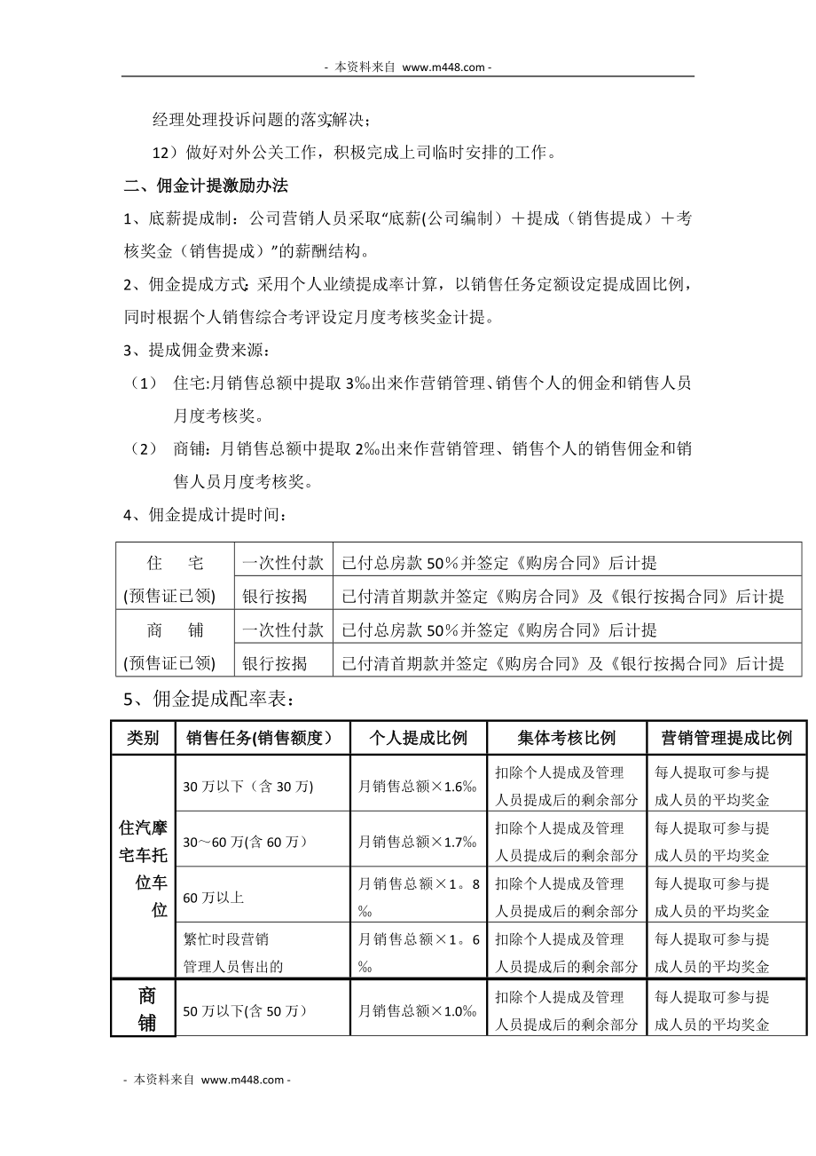 进南地产开发公司销售管理佣金提成制度.doc_第2页