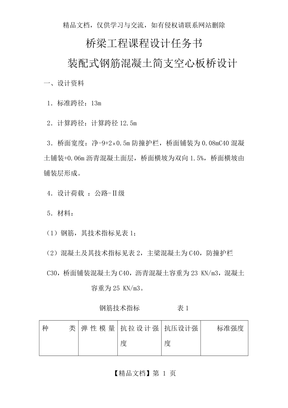 装配式钢筋混凝土简支空心板桥设计.docx_第1页