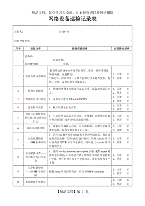 网络设备巡检记录.doc