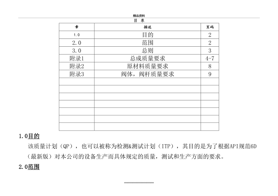 最新API 6D质量计划.doc_第2页