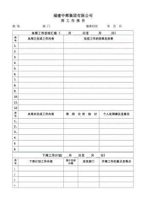 周工作报告表-样本.doc