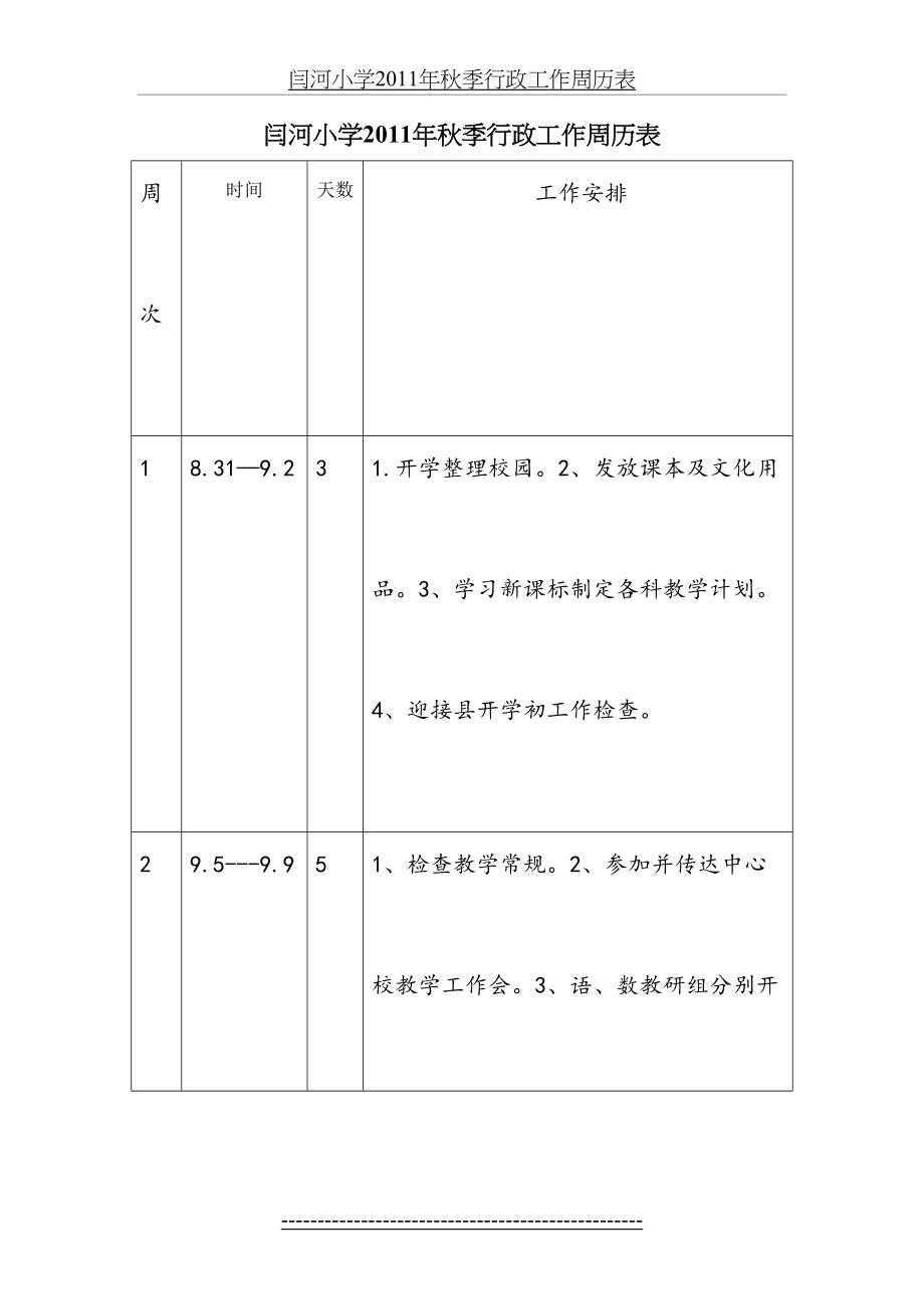 闫河小学秋季行政工作周历表(1).doc_第2页