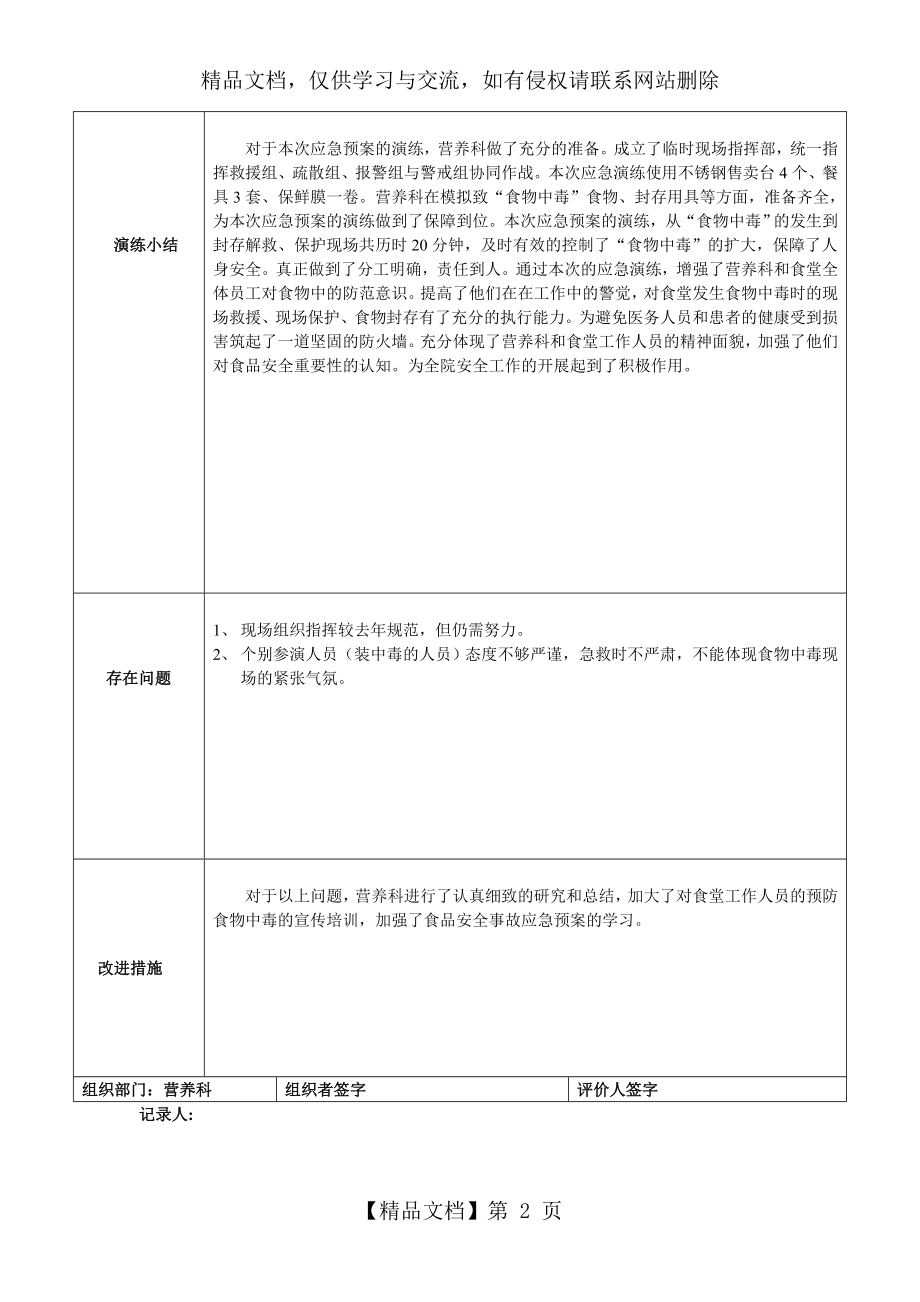 食品安全事故应急预案演练记录.doc_第2页