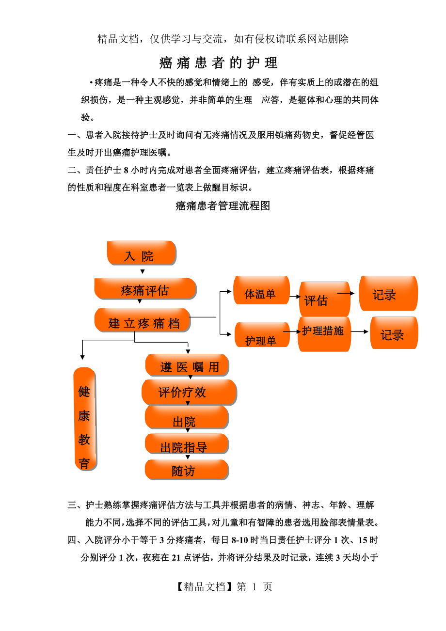 癌痛患者的护理常规.docx_第1页