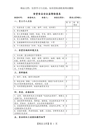 食堂食品安全监督检查表.doc