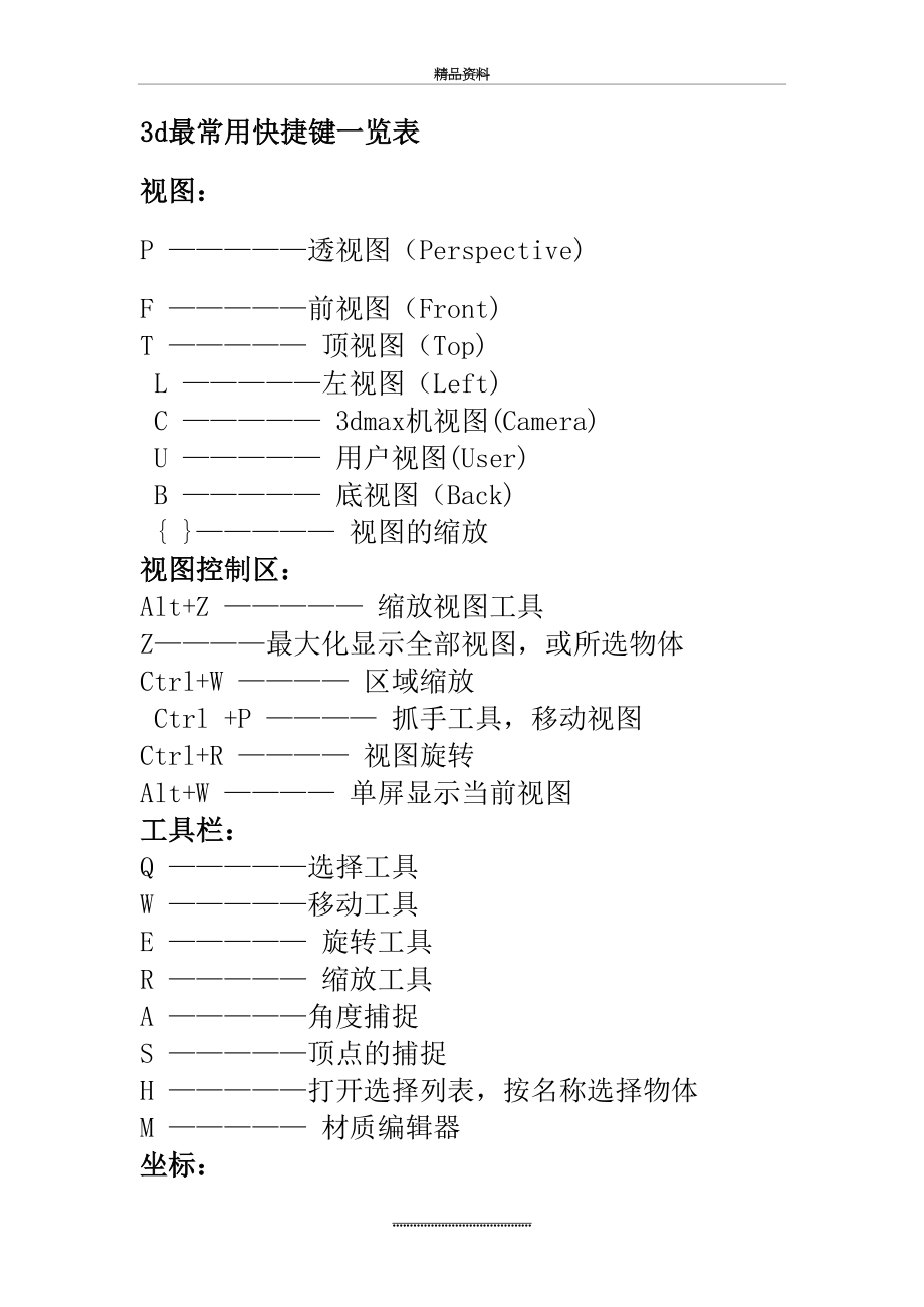 最新3d最常用快捷键一览表.doc_第2页