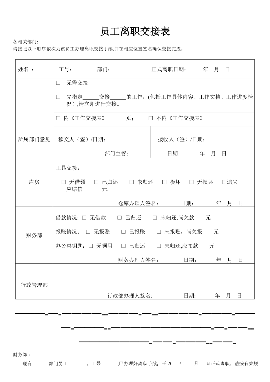 员工离职申请表(必备)(1).doc_第2页