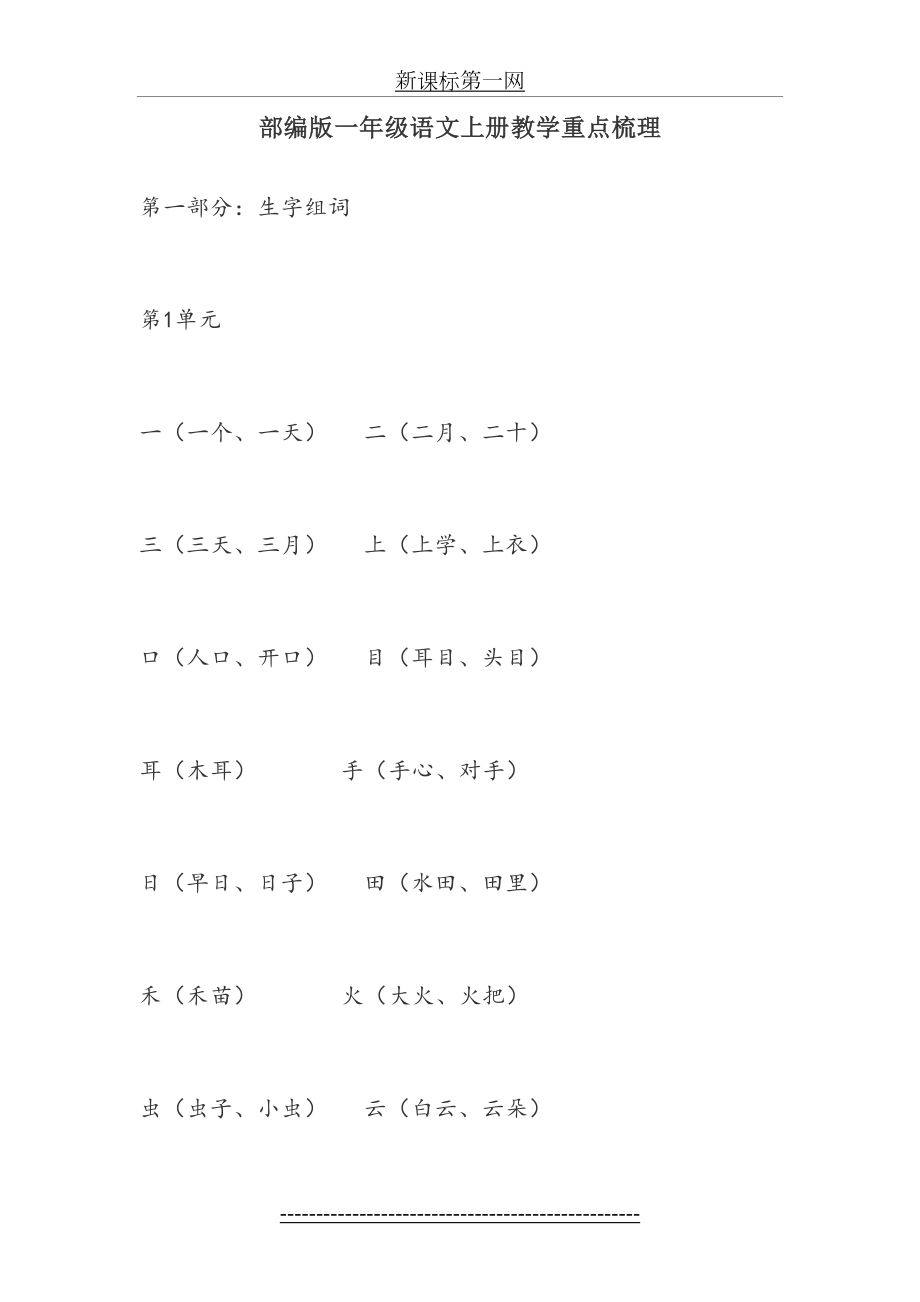 部编一年级语文(上册)教学重点梳理.doc_第2页