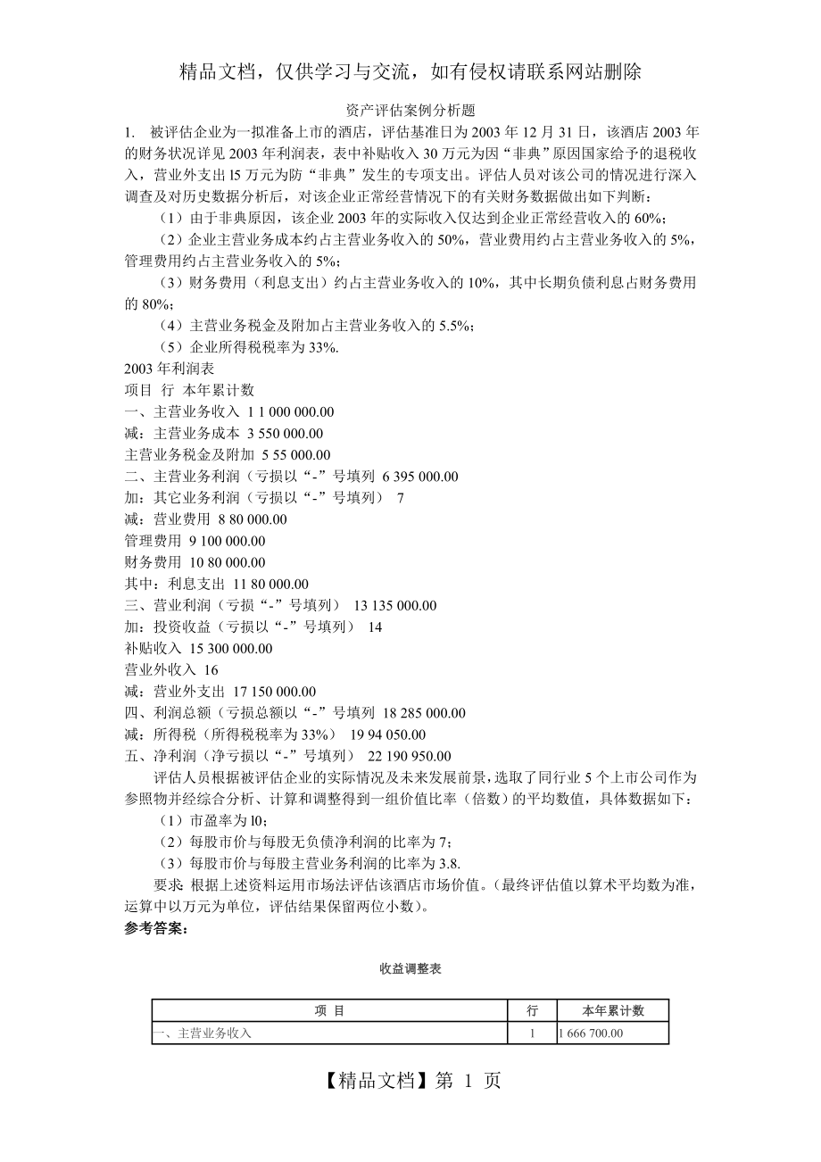 资产评估案例分析题.doc_第1页