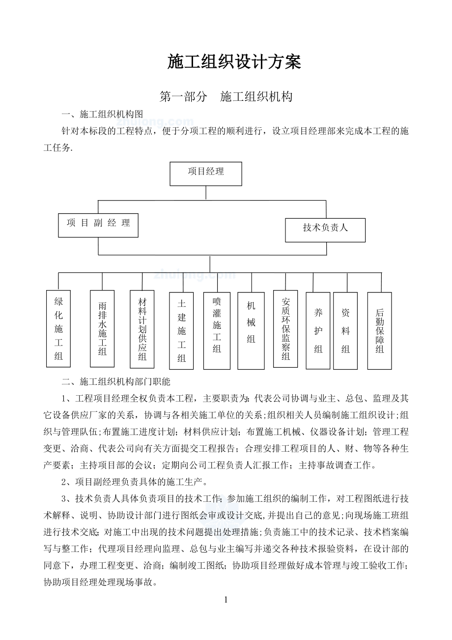 园林绿化工程施工组织设计方案-secret[1].doc_第1页