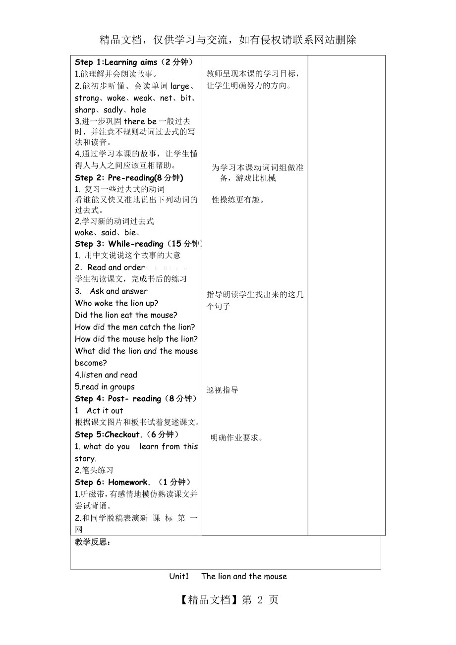 苏教版小学英语六年级下册全册教案.doc_第2页